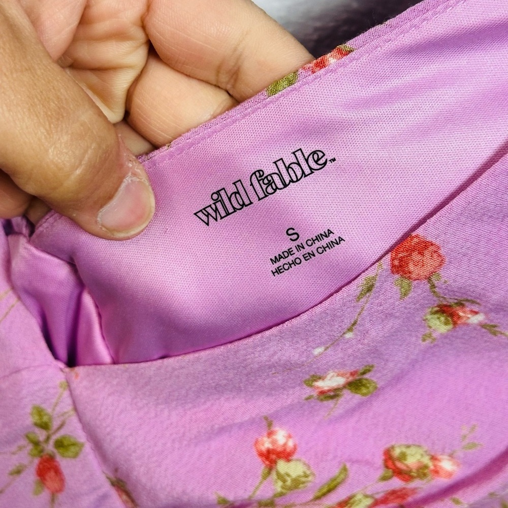 wild fable Pink Floral Tie-Shoulder Mini Dress - Picture 4 of 6